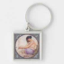 En Grecian flicka Keychain Nyckel Ringar