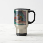 En gullig bebis räcker in fantasi kaffe kopp