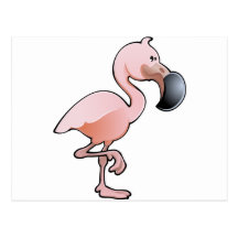 En gullig rosa flamingofågel vykort
