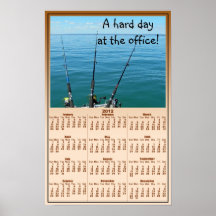 En hård dag på kontorsfiskekalendern posters