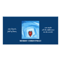 EN HEART/CHRISTMAS ANPASSINGSBARA FOTOKORT