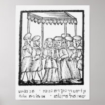 En illustration av ett judiskt bröllop print