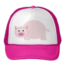 En lite gris i rosor trucker keps