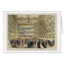 En maskerad boll på den Fenice theatren, Venedig,  Hälsnings Kort