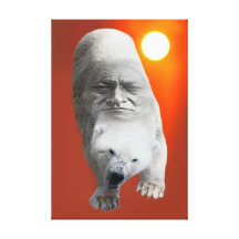 En polar uthärdar sacredness och svår situation sträckt kanvastryck