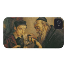 En rabbin som binder phylacteriesna till armen av  iPhone 4 cases