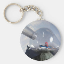 En robot i en flaska Keychain Nyckel Ring