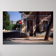 En små Steet i Cascias, Portugal Print