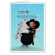 En Witchy god jul Hälsnings Kort