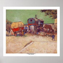 Encampment av zigenare av Vincent Van Gogh Affischer