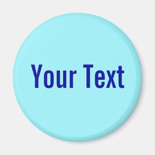 ENDAST FÄRG/cyan + din text Magneter För Kylskåp