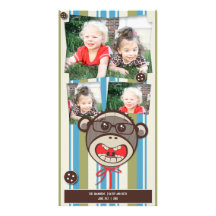 Enfaldig exponeringsglassock monkey Photocards Skräddarsydda Fotokort