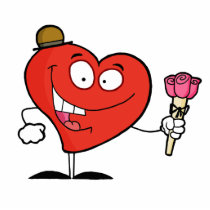enfaldig vday hjärtatecknad som ger ro