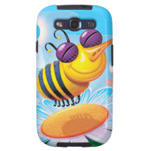 enfaldigt lyckligt le bi på en blomma galaxy s3 fodral