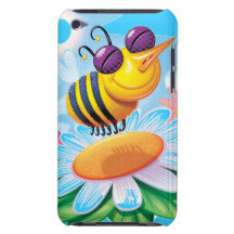 enfaldigt lyckligt le bi på en blomma barely there iPod case