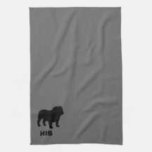Engelsk hans bulldoggSilhouette (anpassadet) Kökshandduk