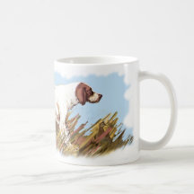 Engelsk Setter med fågeln Kaffe Koppar