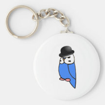 Engelska Budgie med hatten Nyckel Ring