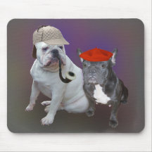 Engelska och franska bulldoggar mus mattor