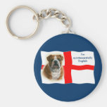 Engelskaflagga och bulldogg Keychain Nyckel Ring