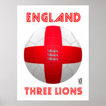 England - fotboll för tre lejon posters