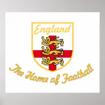 England lejon, hemmet av Emblem-w för fotboll (fot Print