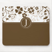 Enkel choklad - bruna Monogrammed Mousepad Mus Matta