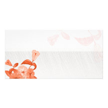 Enkel elegant orange blommar foto kort