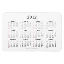Enkel högvärdig magnet för 2012 kalender