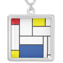 Enkel Mondrian Minimalist De Stijl modern konst Hängsmycken