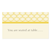 Enkelt Glamourous gifta sig Placecard, gult Visit Kort