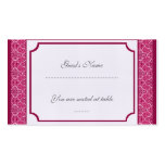 Enkelt klassiker damastast gifta sig Placecard Visitkort Mallar