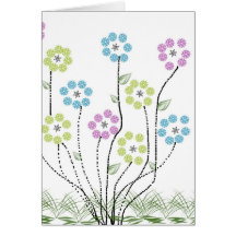 enkla blommor hälsningskort