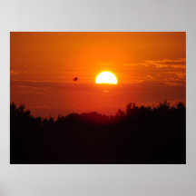 Enorm sommarsolnedgång posters