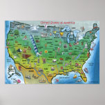 ENORM USA tecknadkarta Posters