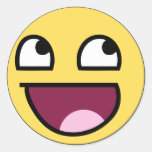 enormt ansikte för enorm smiley face runda klistermärken