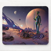 Epsilonjägare - främmande kvinnlig mousepad musmattor