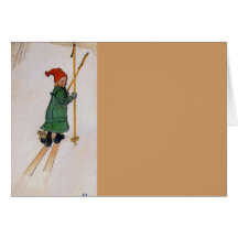 Esbjorn som en Skier 1905 Hälsningskort
