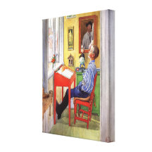 Esbjorn som gör hans läxa av Carl Larsson Sträckt Kanvastryck