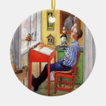 Esbjorn som gör hans läxa av Carl Larsson Julgranskulor