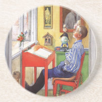 Esbjorn som gör hans läxa av Carl Larsson Underlägg För Glas