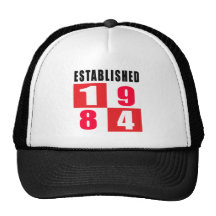 Established 1984 Birthday Designs Trucker Hat