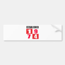 Etablerade 1974 födelsedagdesigner bildekal