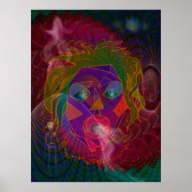 Ett besök från den Psychedelic shamanen Posters