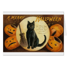 Ett glatt Halloween kattkort