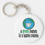 Ett grönt planet är ett lyckligt planet nyckelringar