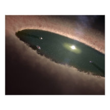Ett mellanrum, i ett protoplanetary eller planet-a foto