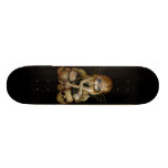 Ett stearinljus i den mörka gotiska felika döskall skateboards
