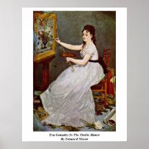 Eva Gonzales i studion Manet av Edouard Manet Affisch