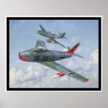 Evolution av aveln: F-86 & mig 262 i bildande Affisch